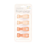 Pram Pegs 4pk - Cream/Peach