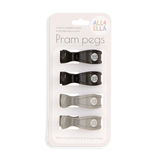 Pram Pegs 4pk - Black/Grey