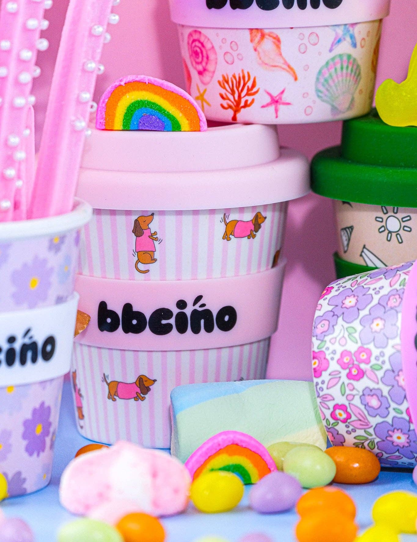 Dash in Pink Babycino Cup - 120ml (Straw Included)
