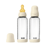 BIBS Glass Bottle Complete Set (2 Pack) 240ml Latex - Ivory