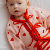 Heart Tie Up Cardigan ✿ Berry