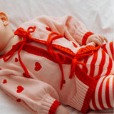 Heart Tie Up Cardigan ✿ Berry