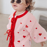 Heart Tie Up Cardigan ✿ Berry
