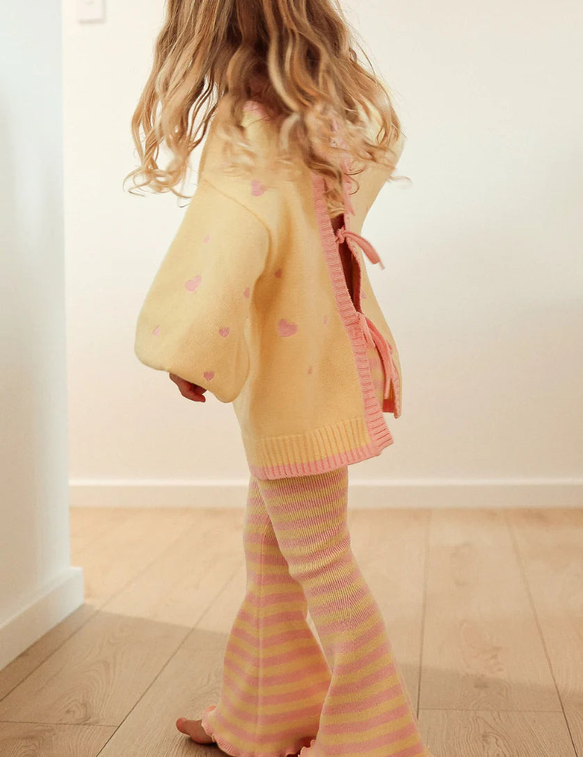 Heart Tie Up Cardigan ✿ Pink Lemonade