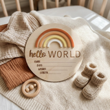 Hello World Rainbow Sunshine - Birth Announcement