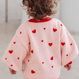 Heart Tie Up Cardigan ✿ Berry