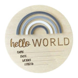 Hello World Rainbow Greys - Birth Announcement