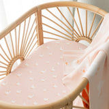 Pink Ducks Organic Fitted Bassinet Sheet/Change Pad Cover