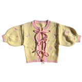 Heart Tie Up Cardigan ✿ Pink Lemonade