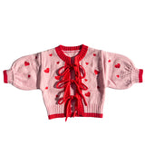 Heart Tie Up Cardigan ✿ Berry