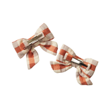 Bow Hair Clips 2 Pack - Dandelion Gingham