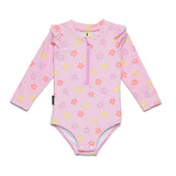 Crywolf Baby Long Sleeve Swimsuit - Hibiscus Bloom