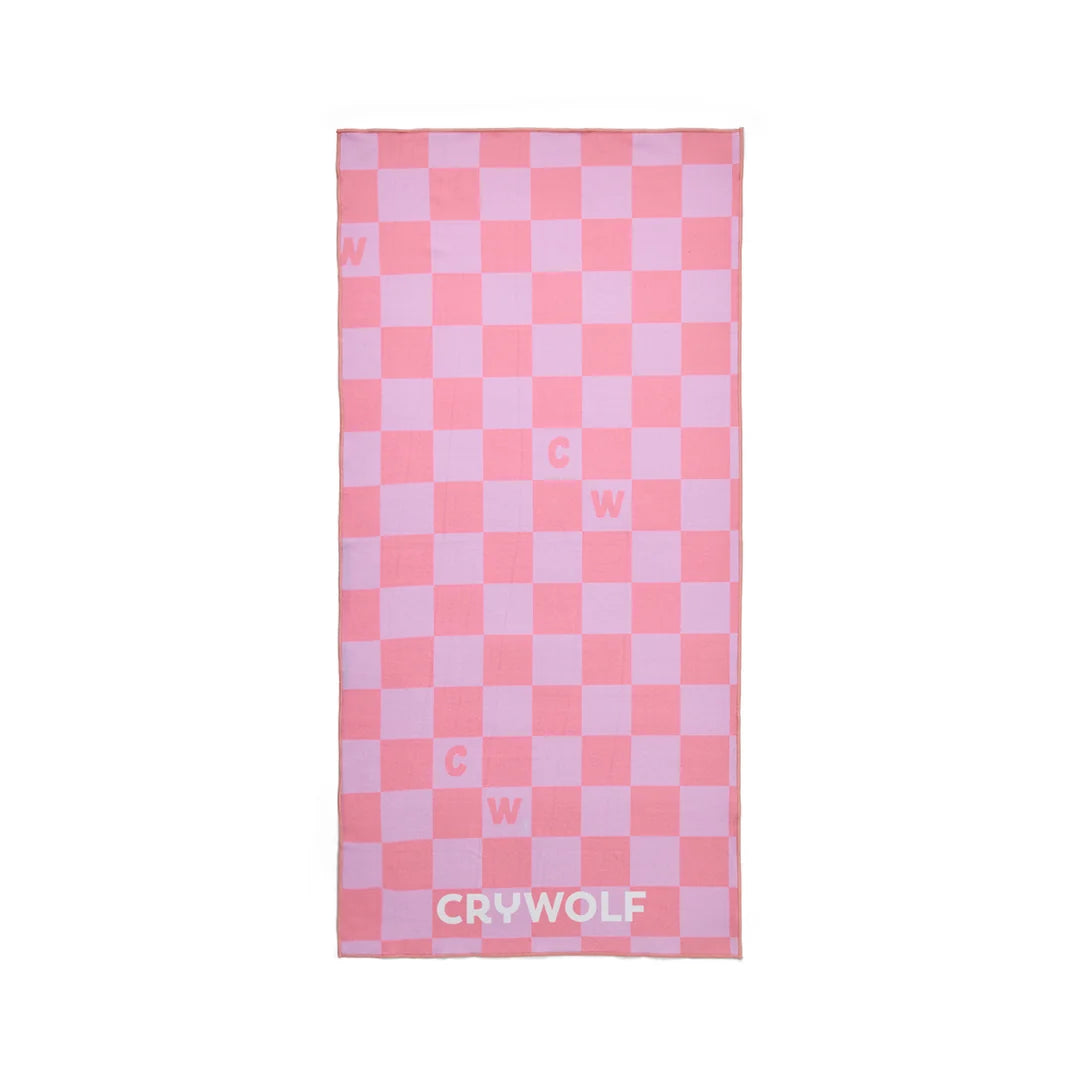 Crywolf Rapid Dry Towel - Flamingo Check