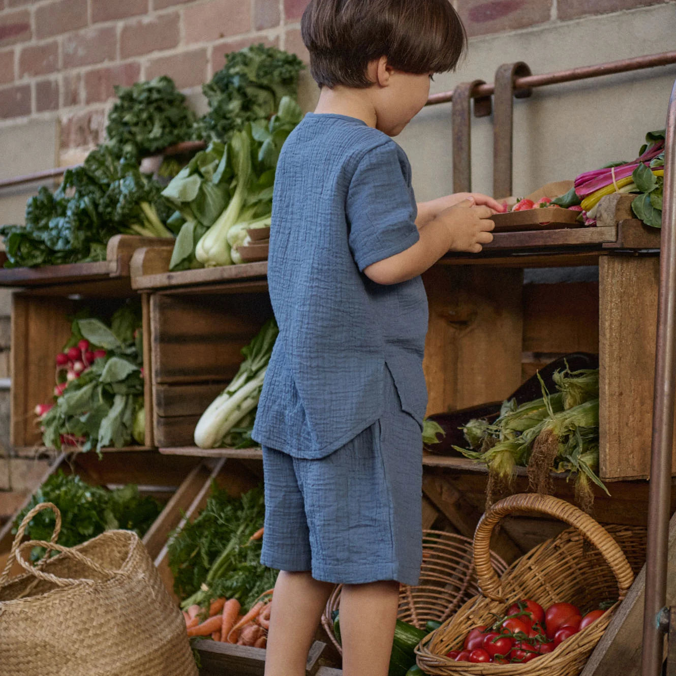 James Muslin Shorts - Vintage Indigo