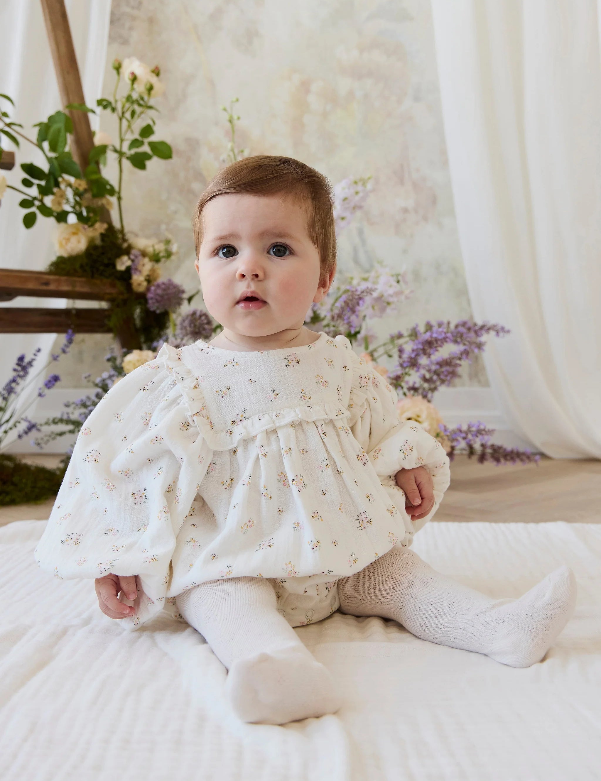 Jamie Kay Organic Cotton Muslin Frances Playsuit-Ayla Whisper