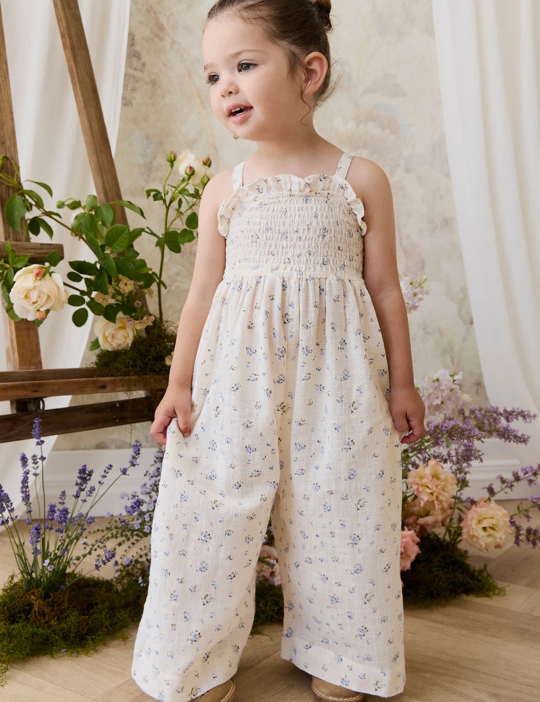 Jamie Kay Organic Cotton Arabella Jumpsuit - Juniper Fields Blue