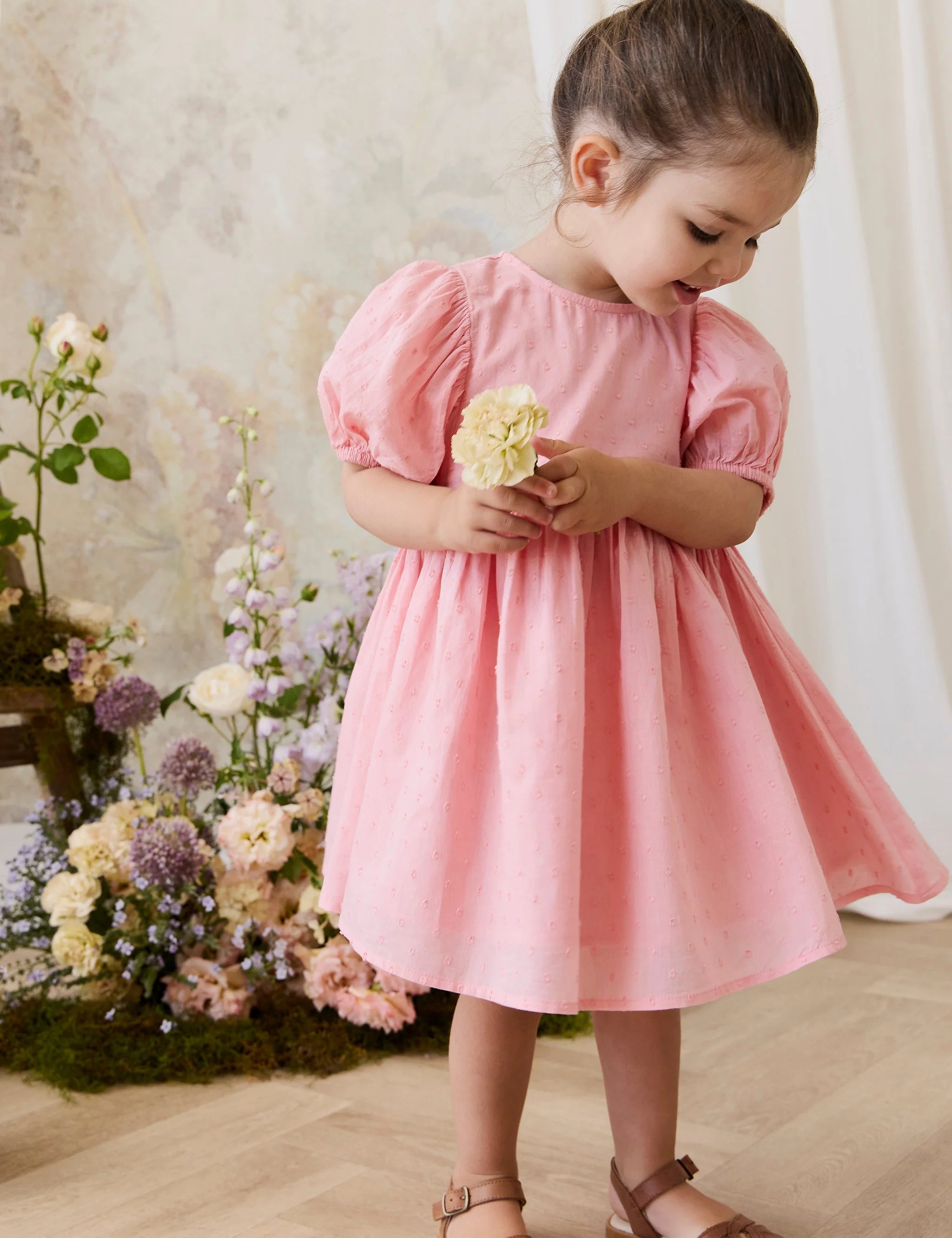 Jamie Kay Organic Cotton Frannie Dress - Swiss Pink