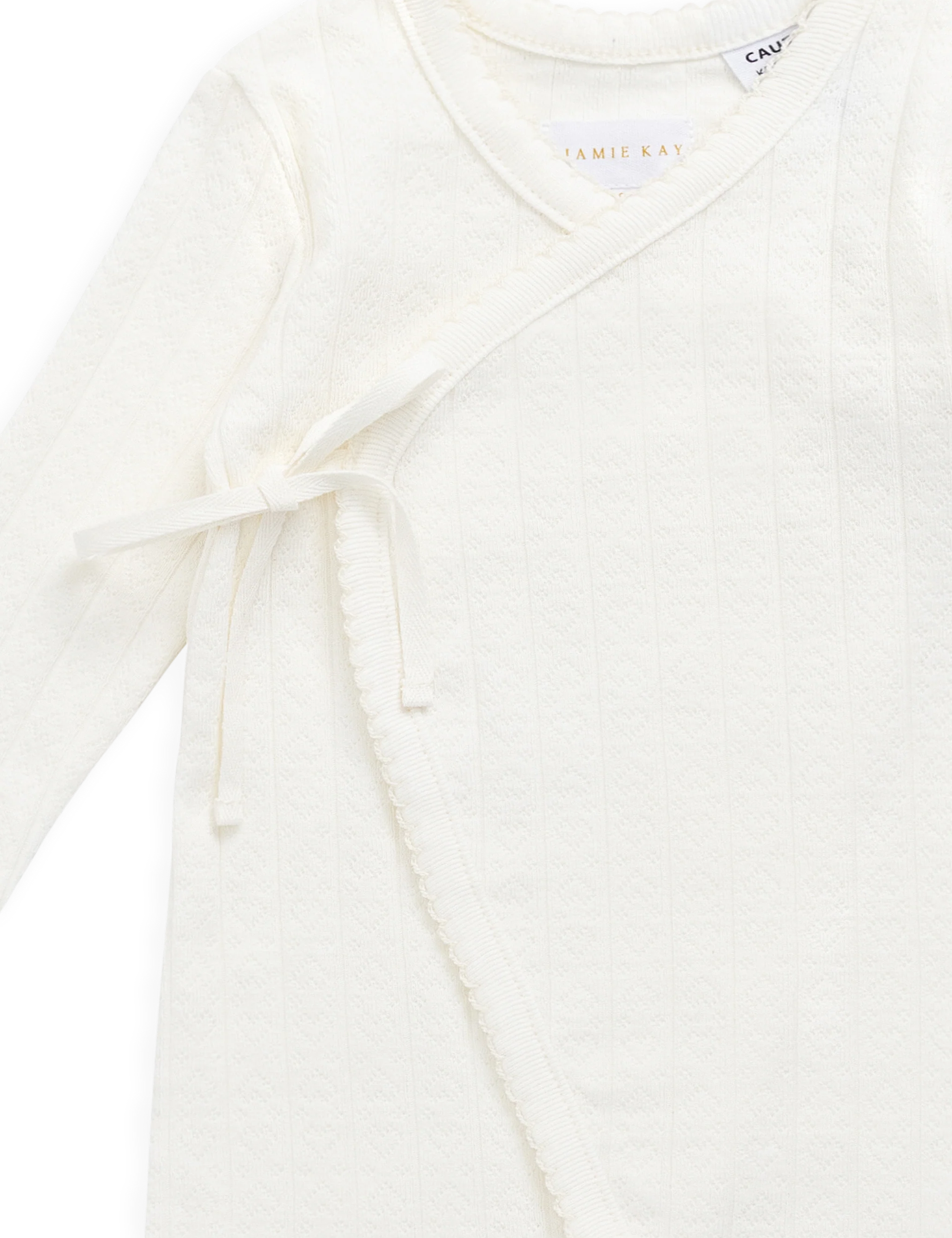 Jamie Kay Organic Cotton Estelle Onepiece - Sweet Heart Pointelle Parchment