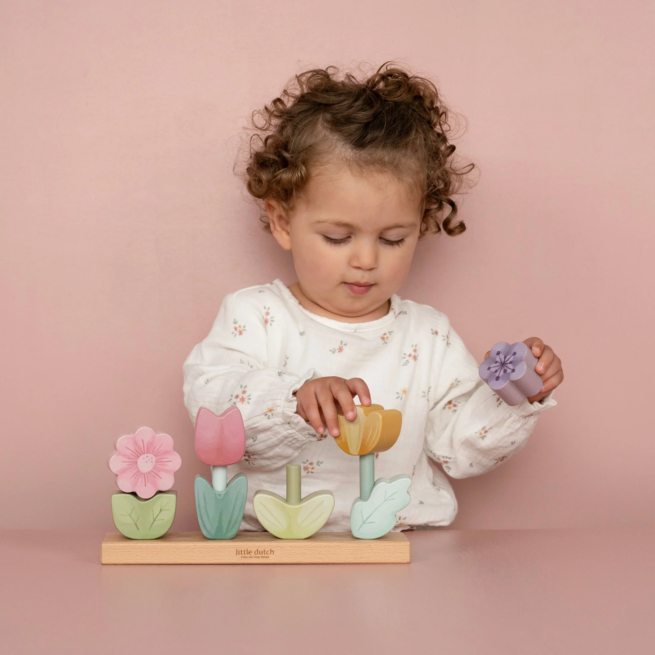 Wooden Stacking Flower Puzzle