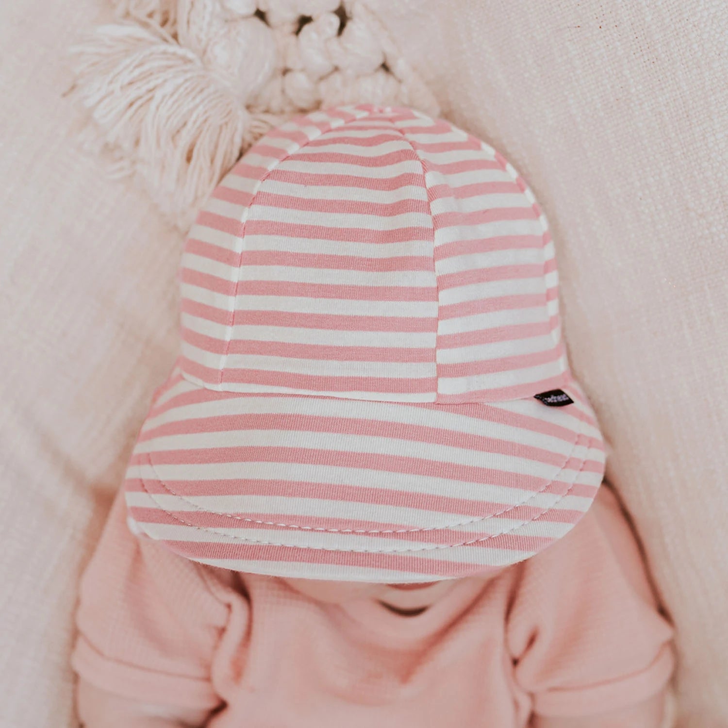 Legionnaire Hat with Strap - Pink Stripe