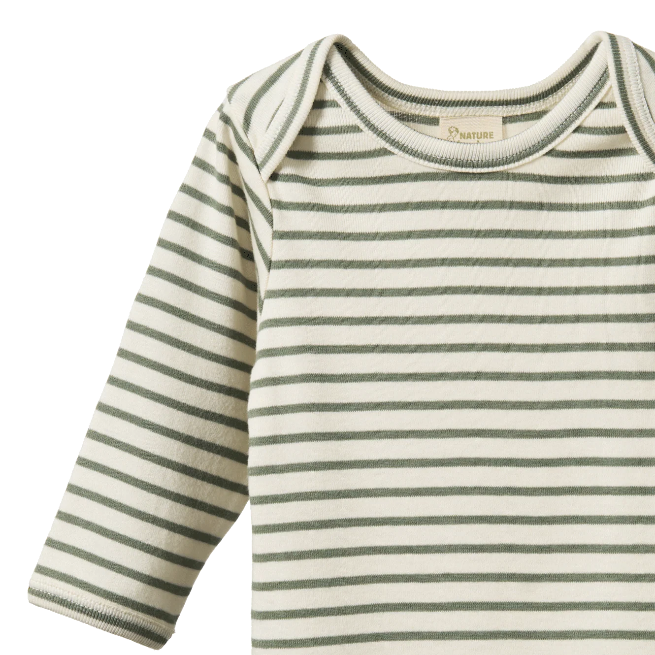 Cotton Long Sleeve Bodysuit - Nettle Sailor Stripe