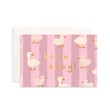 Hello Baby Ducks Pink Mini Greeting Card