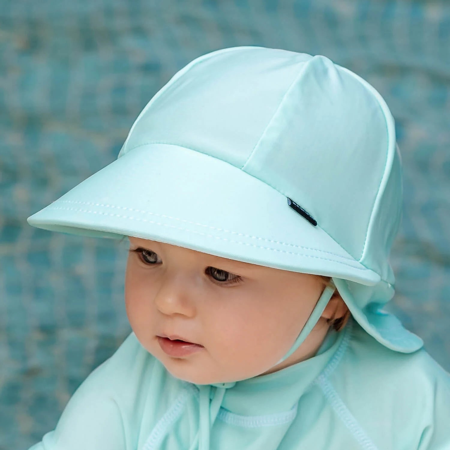 Swim Legionnaire Flap Beach Hat - Aqua