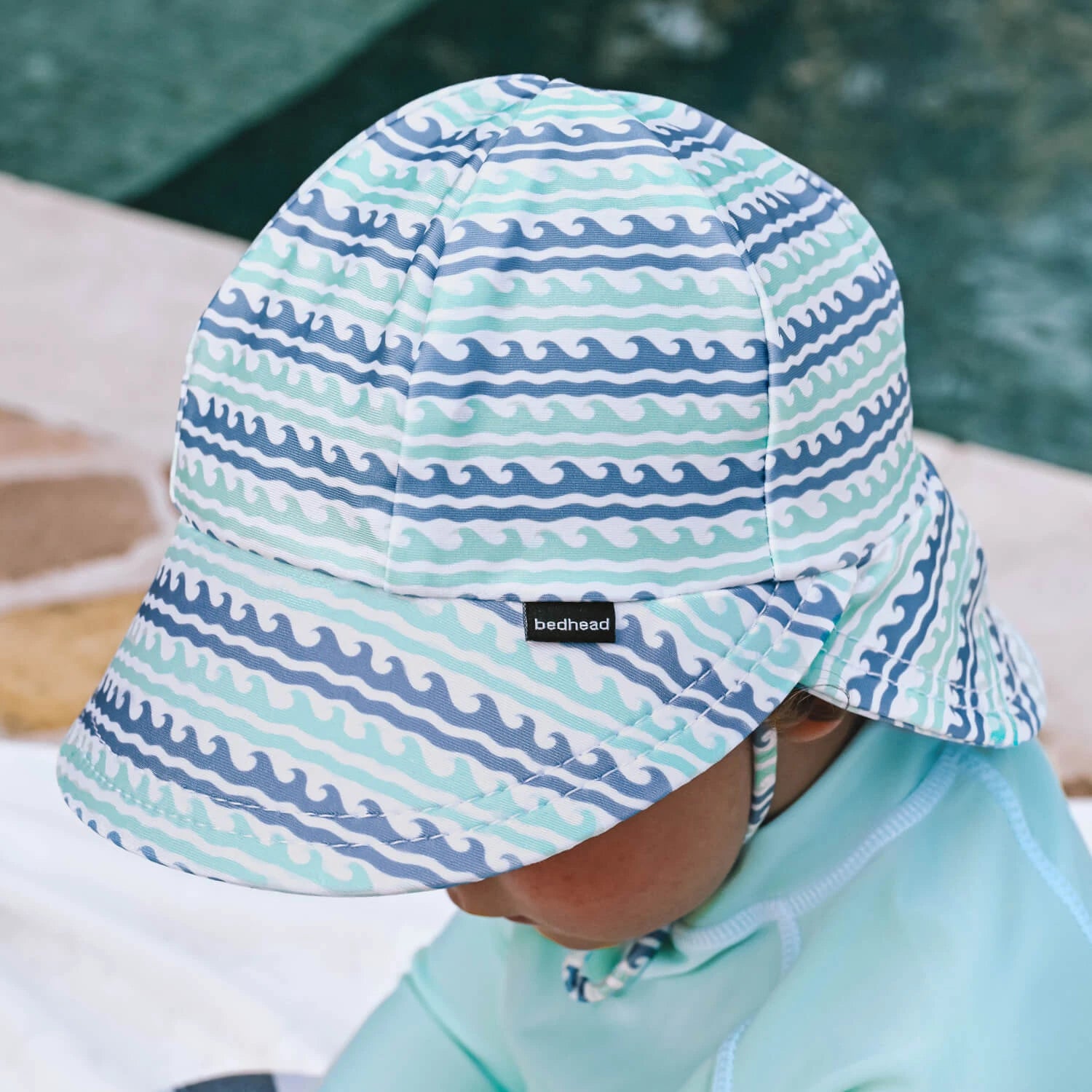 Swim Legionnaire Flap Beach Hat - Riptide