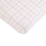 Waterproof Fitted Cot Sheet - Gingham Pink