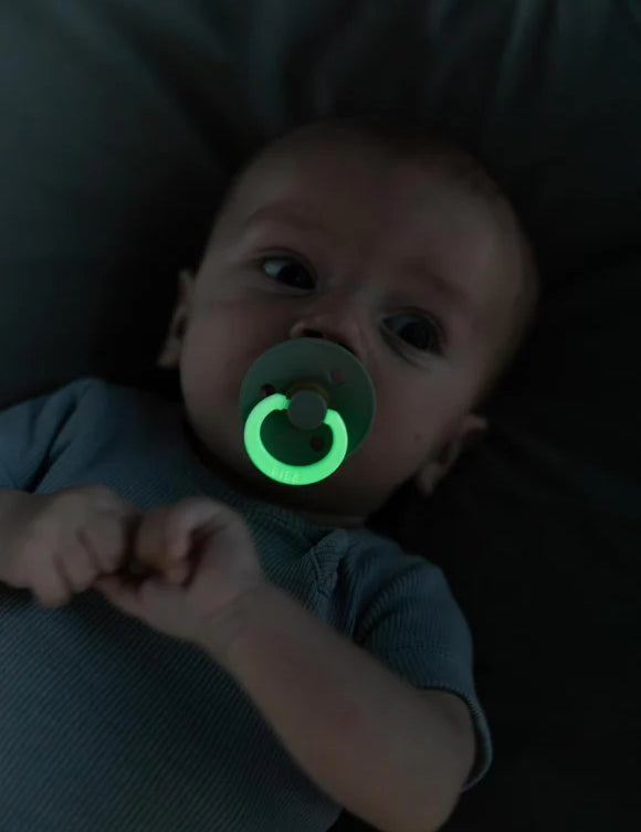 BIBS Pacifier - Anatomical | Latex | Night Glow | Blush/Vanilla