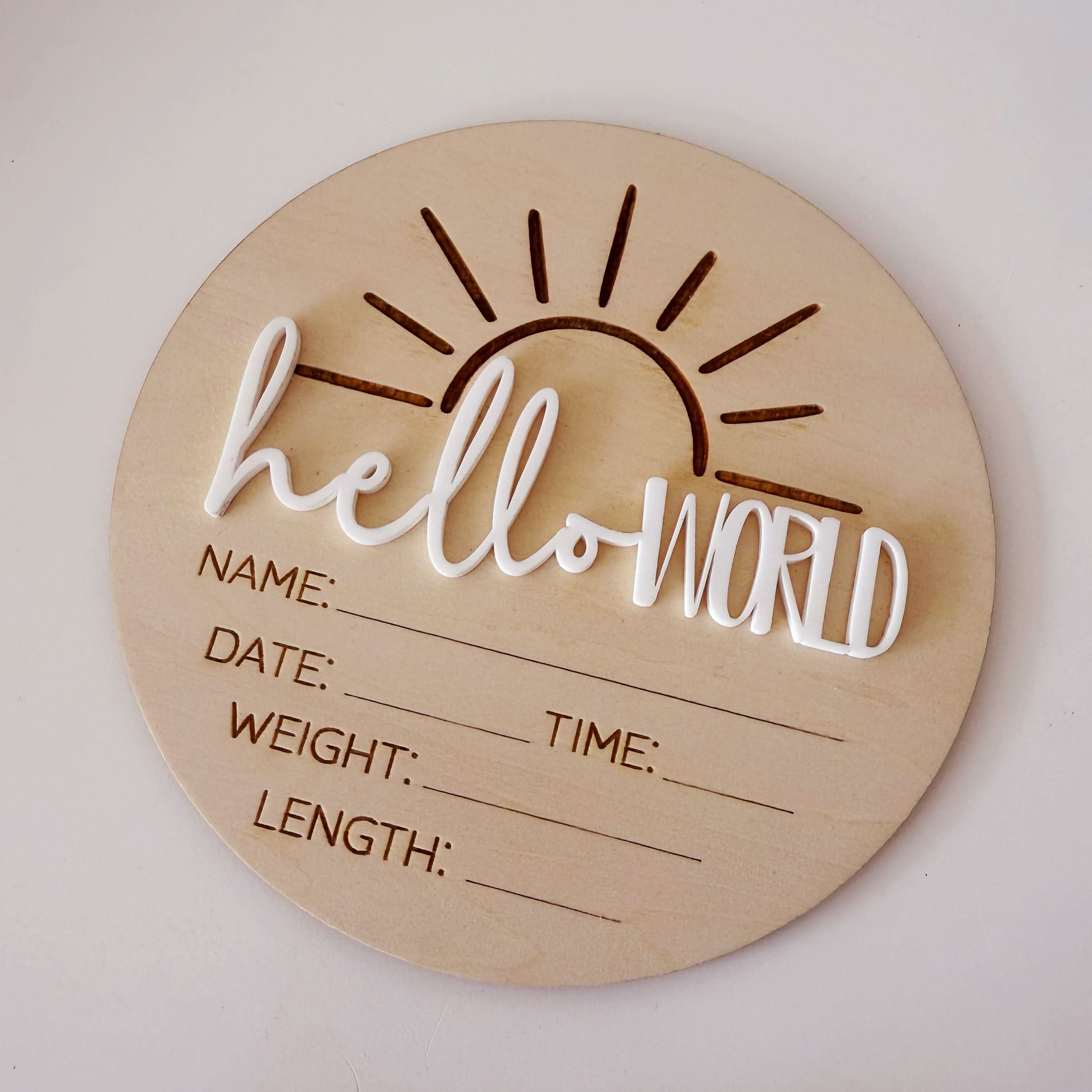 Hello World Sun- Birth Announcement
