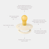 BIBS Pacifier - Colour | Latex | Petal/Plum