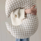Nursing Pillow & Cover- Moon Shape- Gingham