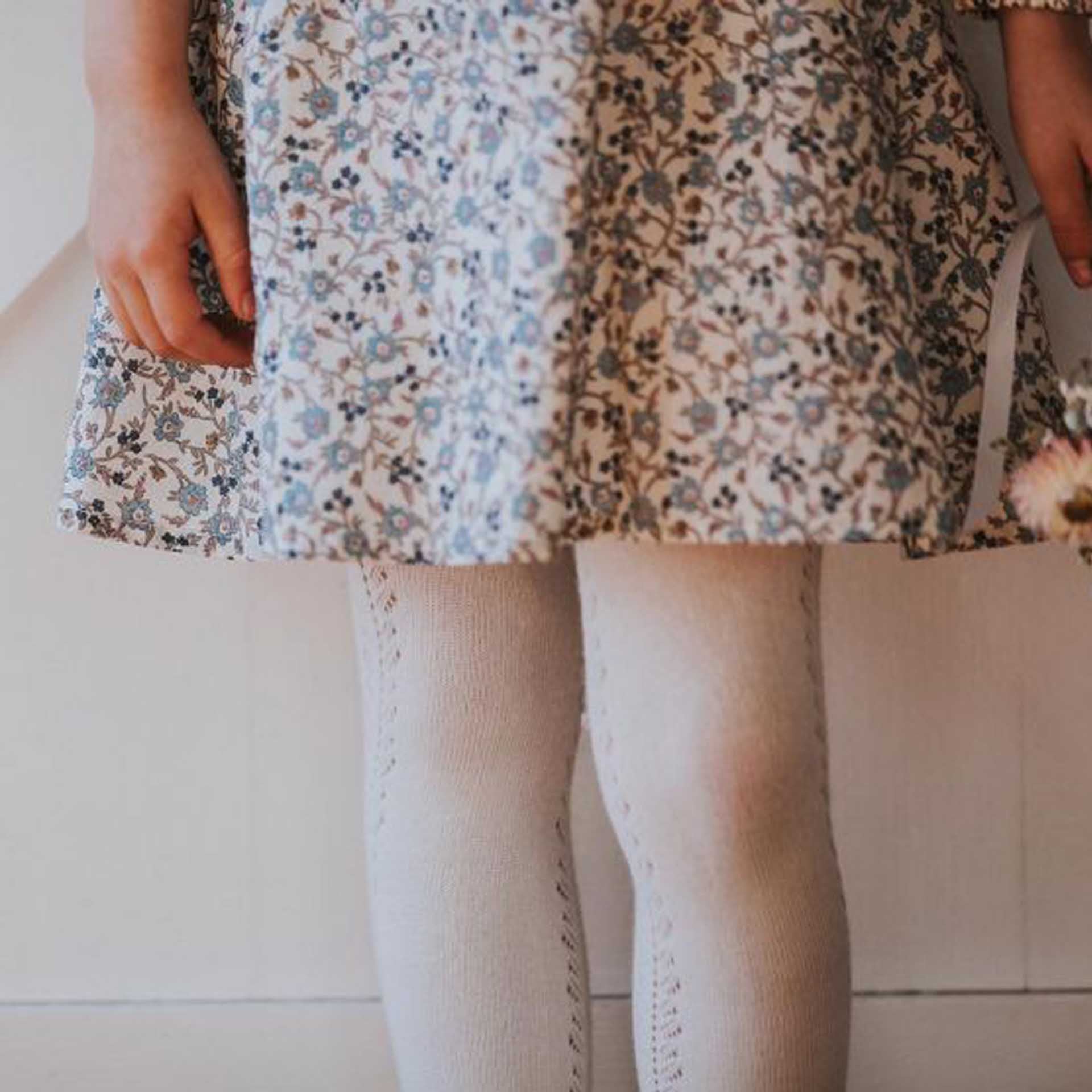 Minihaha Open Work Tights - Ivory