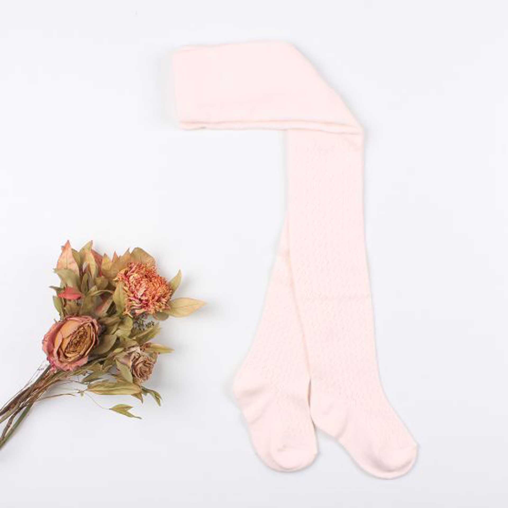 Minihaha Pointelle Tights - Pale Pink